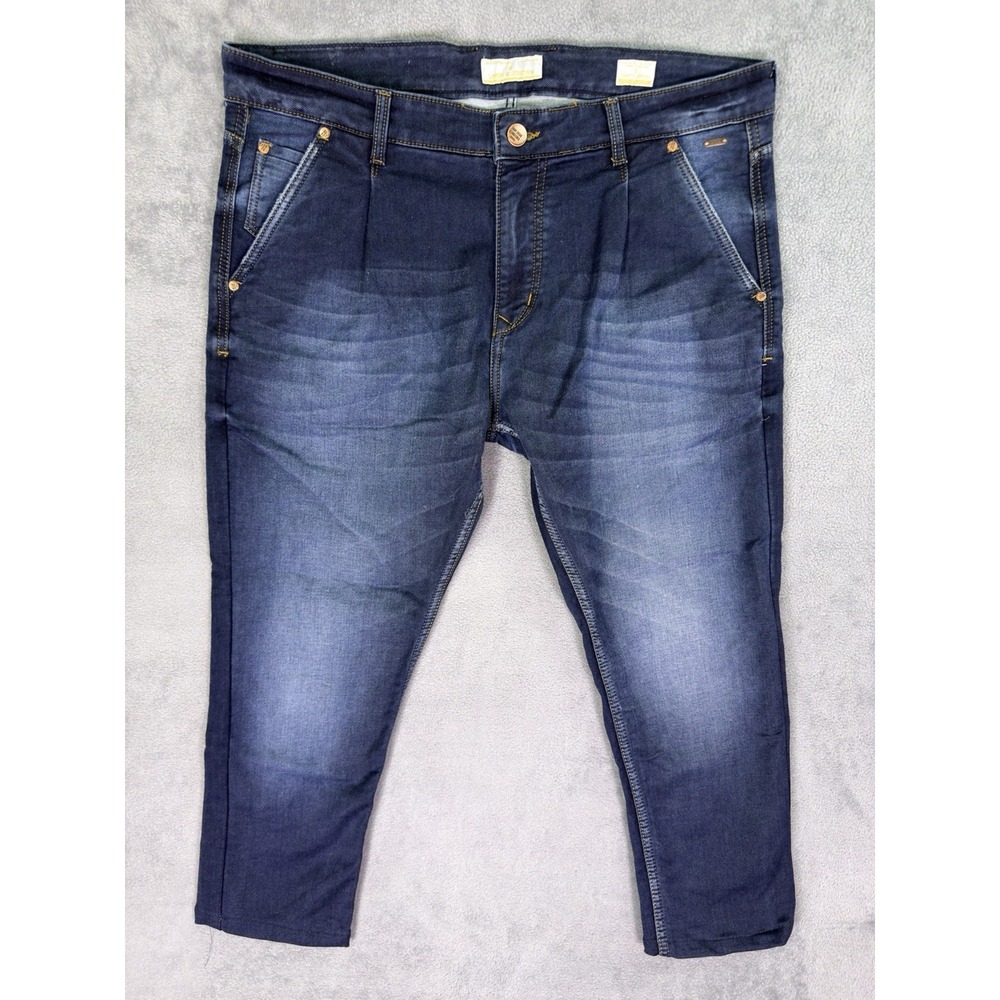 Jimmy & Jordan Moto Jeans Mens 40x26 Blue Straight Balloon Fit Dark Wash Denim